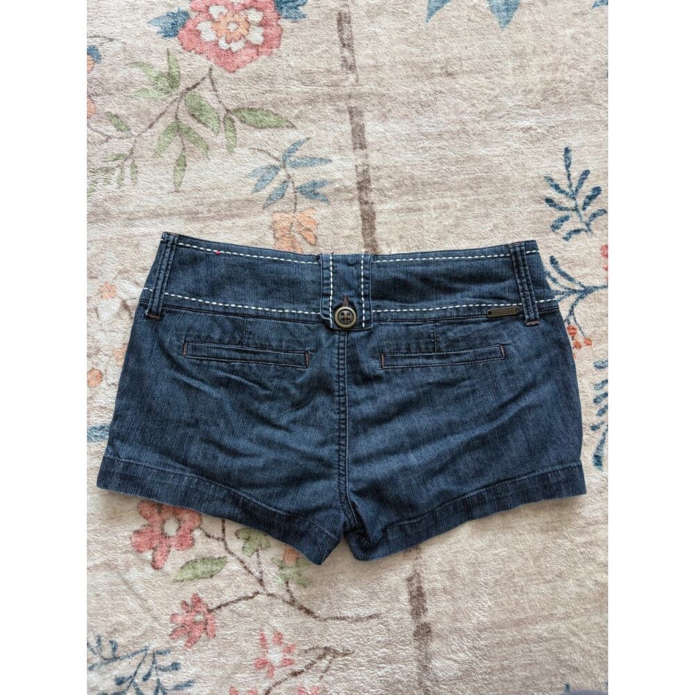 Y2K Tyte American standard denim micro mini shorts size 5 dk blue preppy school - Picture 2 of 6